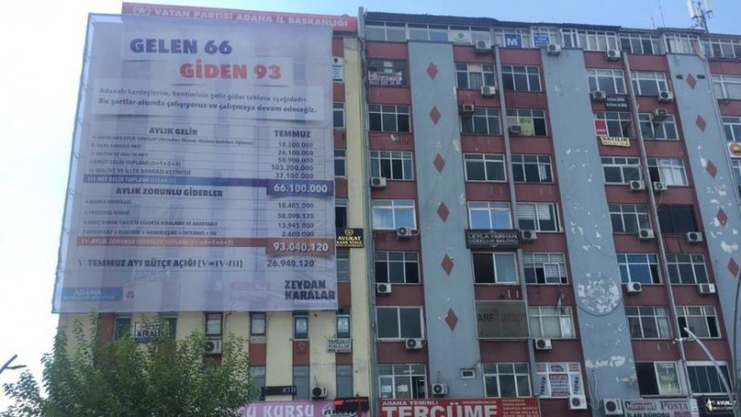 Adana Büyükşehir Belediye Başkanı Karalar, gelir gider tablosunu afiş yaptırıp astı