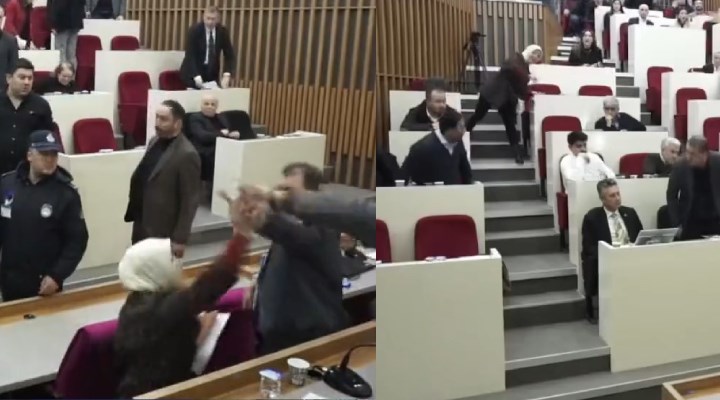 AKP'li Meclis Üyesi, Tanju Özcan'a su şişesi fırlattı