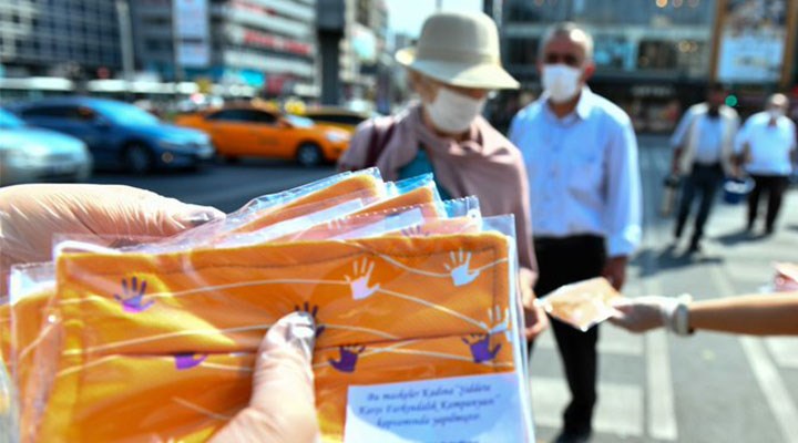Ankara Büyükşehir Belediyesi'nden kadına yönelik şiddete karşı 'turuncu maske' kampanyası