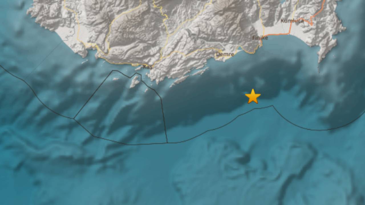 Antalya açıklarında 4.7 büyüklüğünde deprem