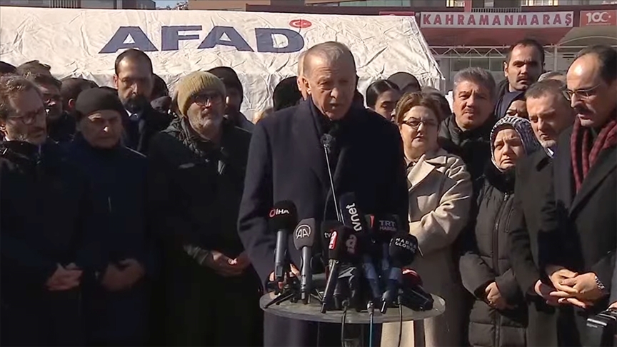 Erdoğan Kahramanmaraş'ta açıkladı: Depremzede ailelere 10 bin lira destek verilecek