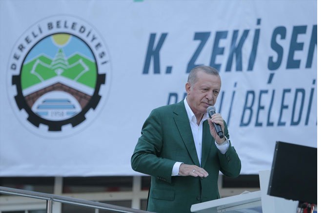 Erdoğan, sel felaketinin yaşandığı Giresun'da konuşuyor