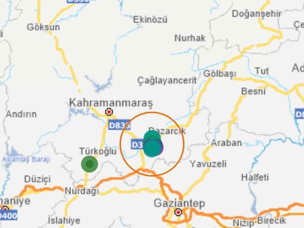 Kahramanmaraş Pazarcık'ta deprem