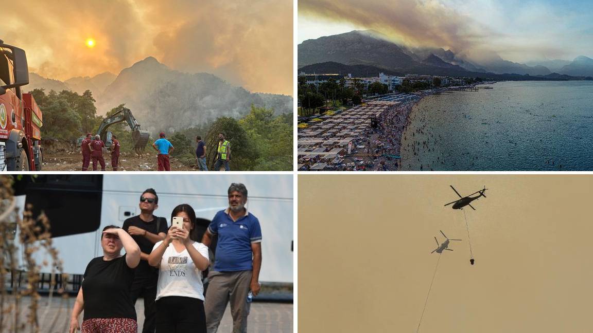 Kemer'deki yangın 4. gününde; Çanakkale'deki orman yangınına da müdahale ediliyor