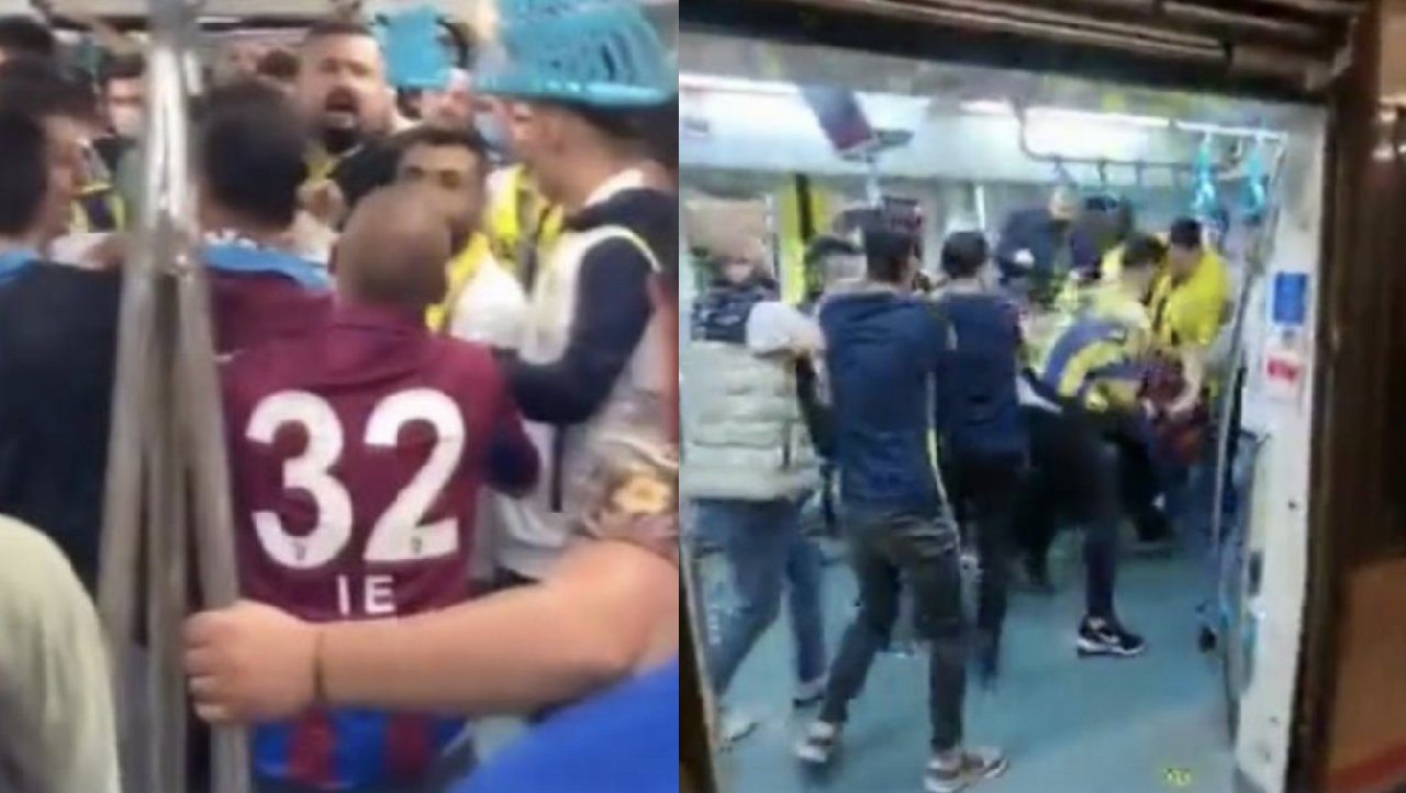 Marmaray’da Fenerbahçe ve Trabzonspor taraftarları arasında kavga çıktı