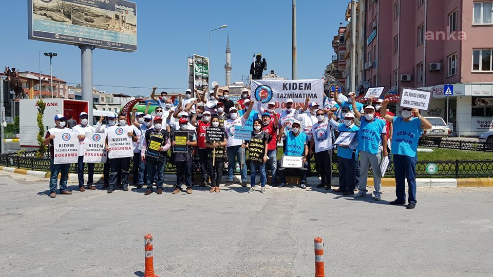 Muğla'da "Kıdem Tazminatıma Dokunma" Eylemi