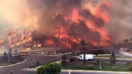 Yangının tehdit etttiği Manavgat Devlet Hastanesi tahliye ediliyor